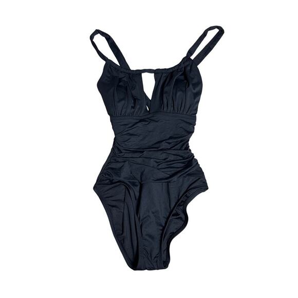 Women’s Sz 6 La Blanca One Piece Swimsuit Black RN52419 LB11IG27 NWOT $128 - Picture 1 of 8